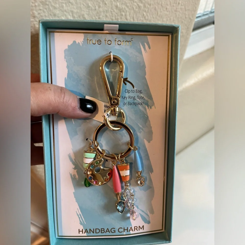 True to Form Multicolor Art/Artist Handbag Charm keychain